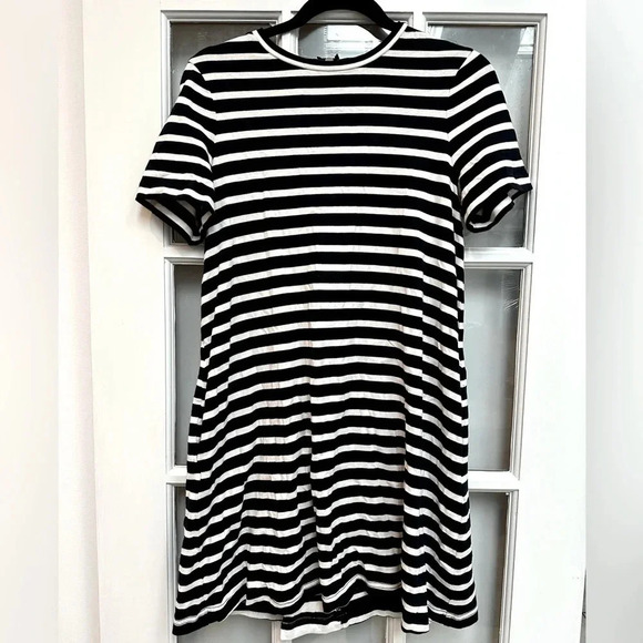Kate Spade | Dark Navy & White Stripe Weekend Zipper Back Dress Size S Small - Picture 2 of 13